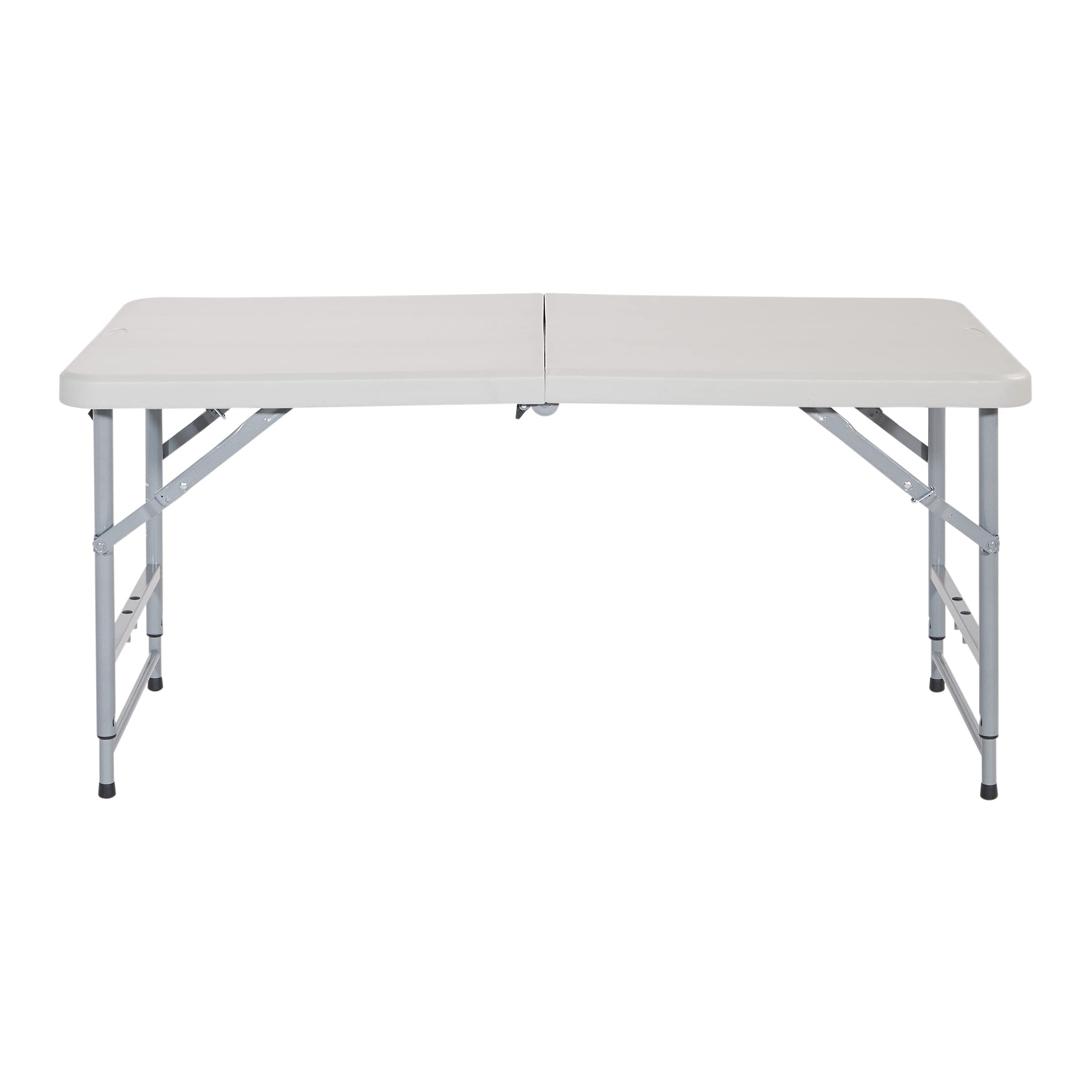Office Star Products 4-Foot Height-Adjustable Folding Resin Table Light Gray