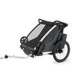 Thule Chariot Cross 2 Double – Fahrradanhänger für 2 Kinder, Dark Slate